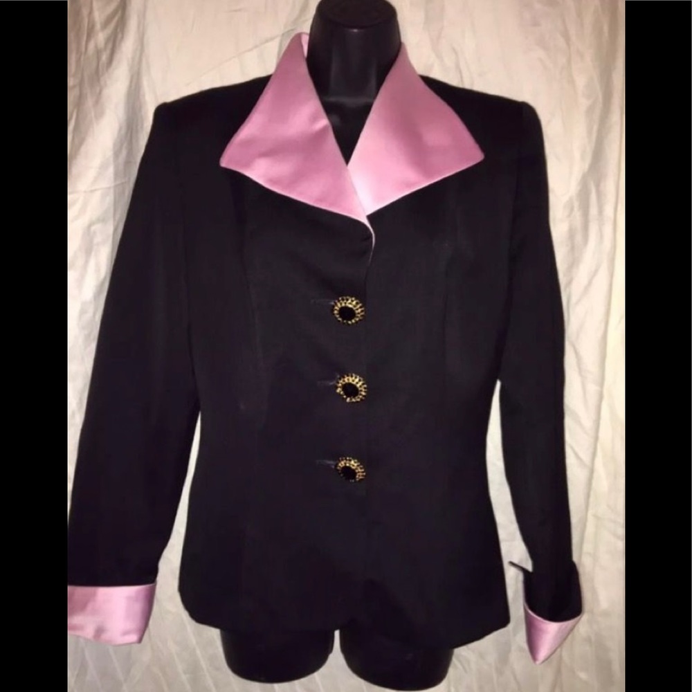 Christian Dior pink and black suit jacket size 10